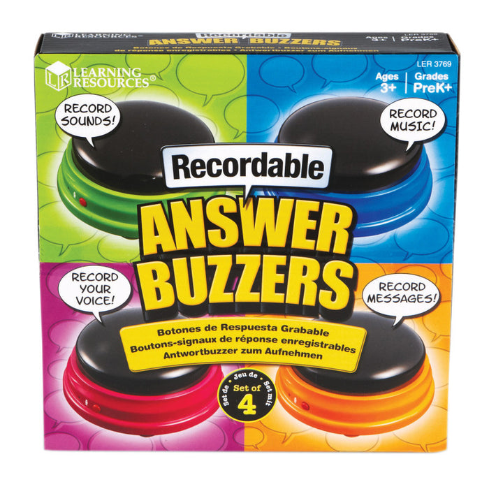 Learning Resources LER3769 Recordable Answer Buzzers, Set of 4