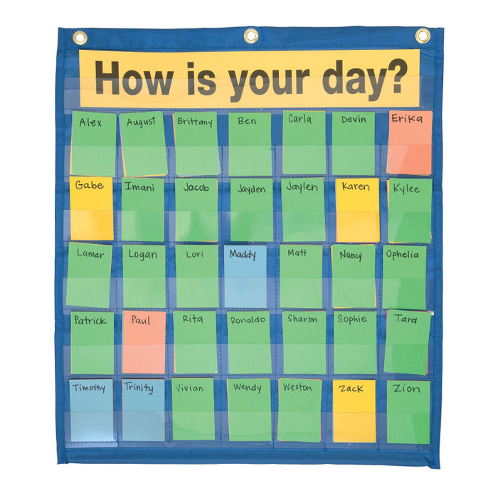 Pacon PAC20360 Behavioral Pocket Chart, Blue, 18-1/2" x 21", 1 Chart