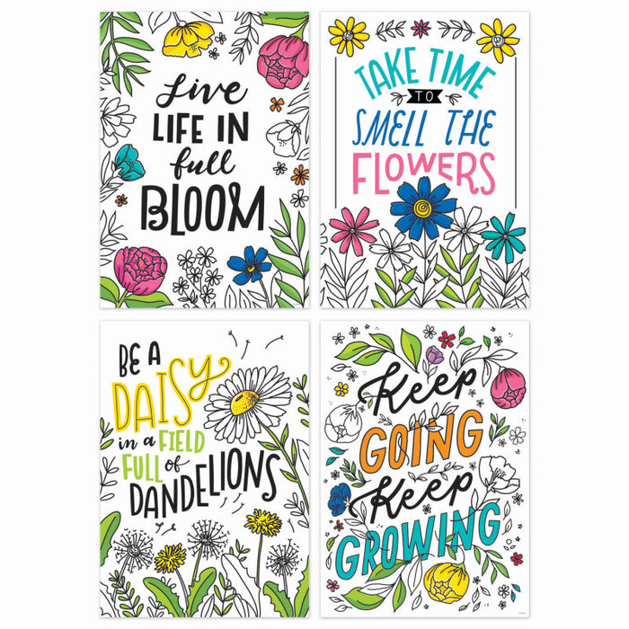 Creative Teaching Press CTP10686 Bright Blooms Inspire U&trade; 4-Poster Pack