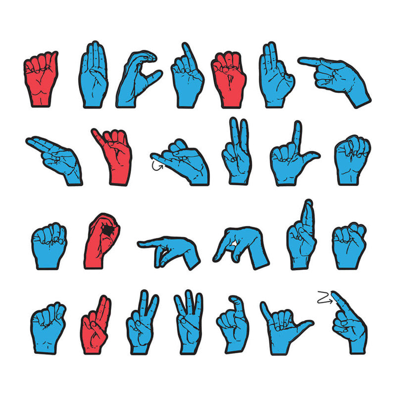 WonderFoam CK-4448 Magnetic Sign Language Letters, Red & Blue Colors ...