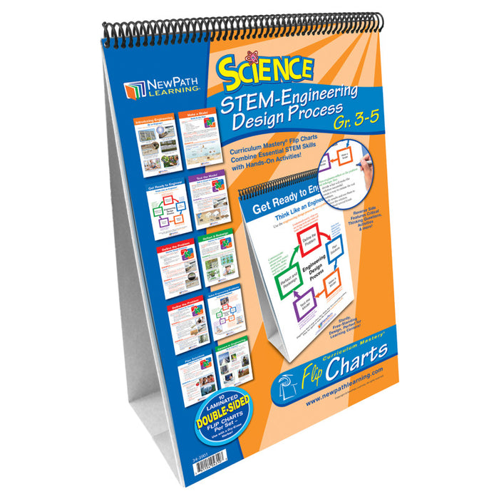 NewPath Learning NP-343901 STEM Engineering Design Process Flip Chart Set, Grades 3-5