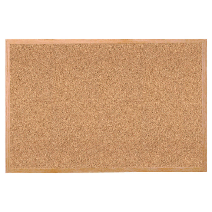 Ghent GH-14181 Natural Cork Bulletin Board with Wood Frame, 18"H x 24"W