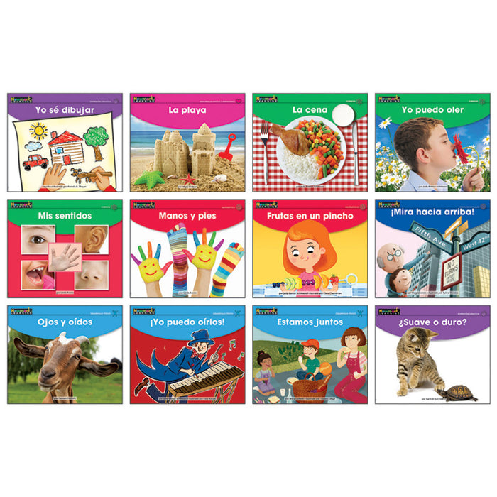 Newmark Learning NL-6202 Early Rising Readers My Five Senses Theme Set, Spanish