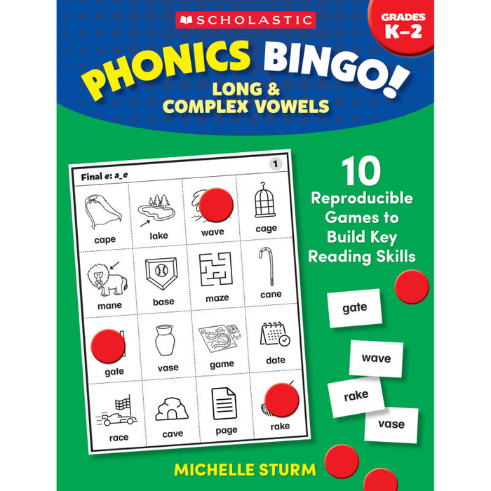 Scholastic Teaching Solutions SC-9781546106500 Phonics Bingo: Long & Complex Vowels Activity Book