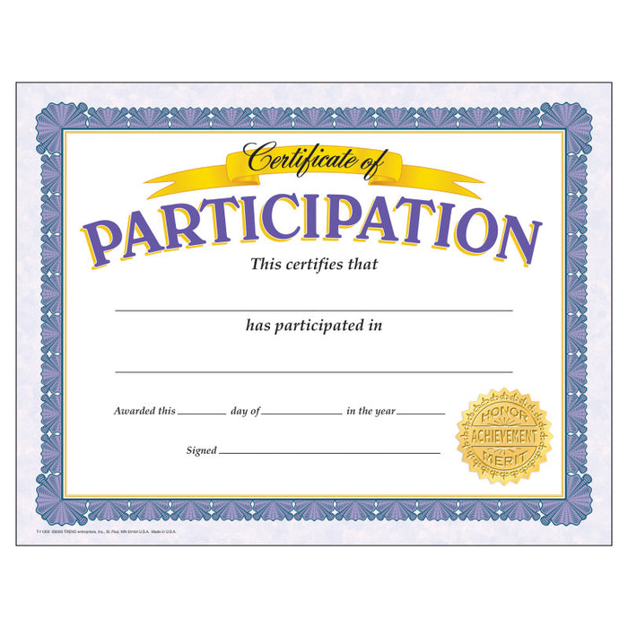 TREND T-11303 Certificate of Participation Classic Certificates, 30 ct