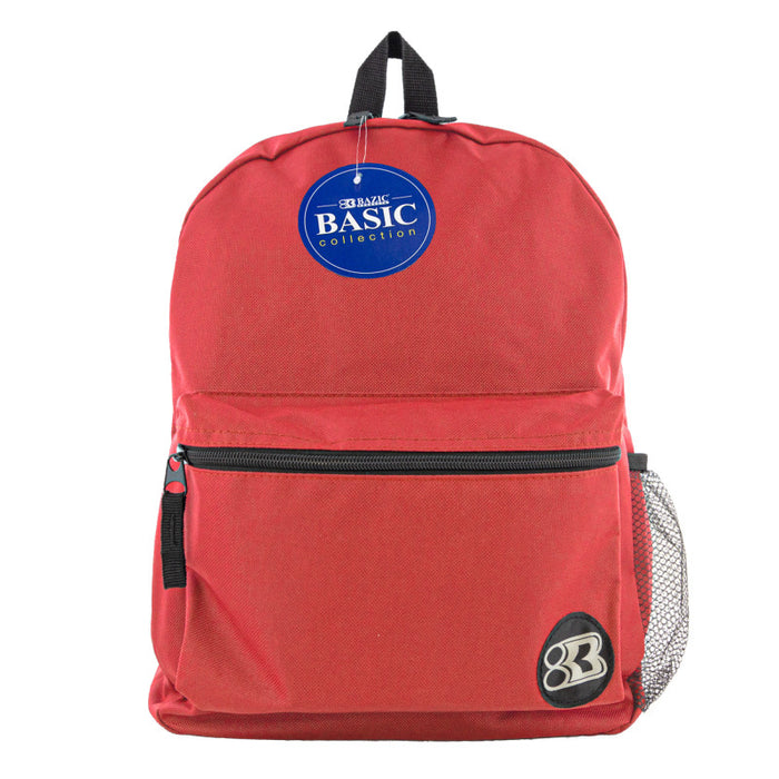 BAZIC Products BAZ1032 16" Red Basic Collection Backpack