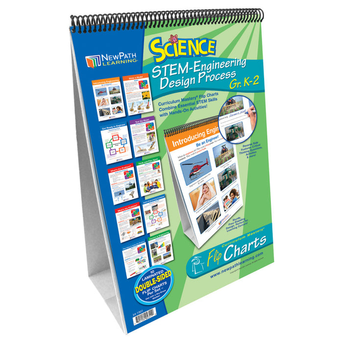 NewPath Learning NP-341901 STEM Engineering Design Process Flip Chart Set, Grades K-2