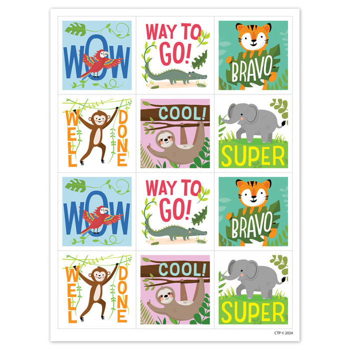 Creative Teaching Press CTP10947 Jungle Friends Reward Stickers, Pack of 60