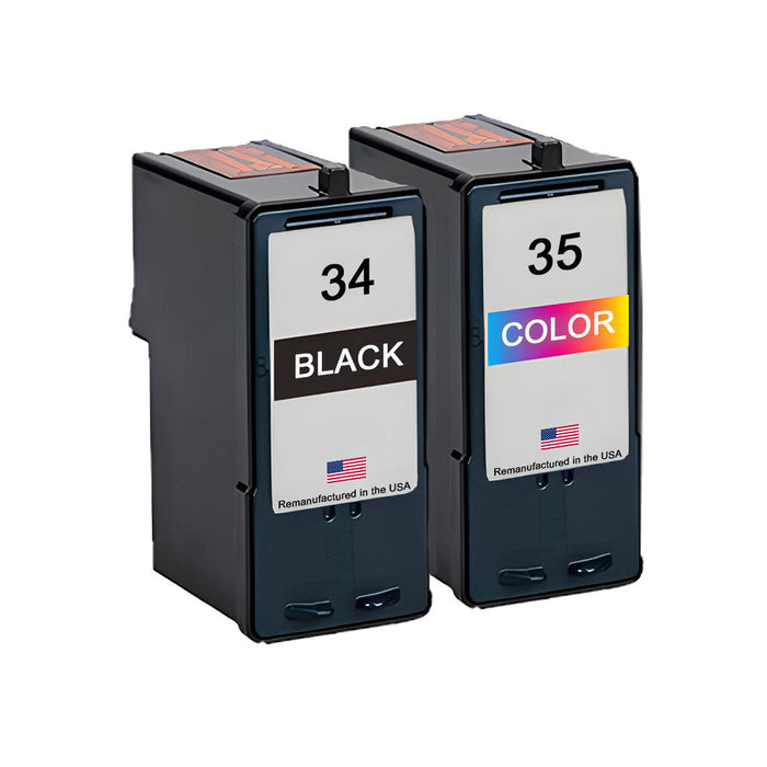U.S. Remanufactured for Lexmark #34 Black and Lexmark #35 Color Combo Pack