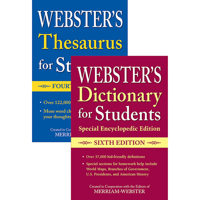 Federal Street Press FSP9781596951839 Webster's For Students Dictionary/Thesaurus Shrink-Wrapped Set