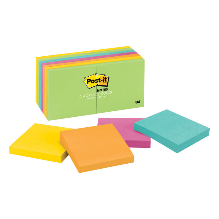 Post-it MMM65414AU Notes, 3" x 3", Jaipur Collection, 14 Pads
