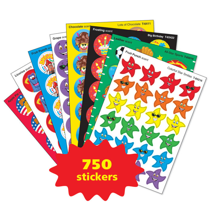TREND T-83912 Scratch 'n Sniff Stinky Stickers Assortment Pack, 750 Stickers