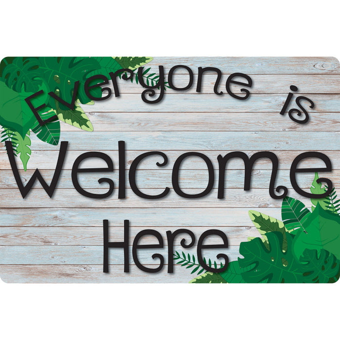 Smart Poly ASH12510 Computer Mouse Pad, 8" x 10", Everyone is Welcome Here, Beech Wood, Greenery