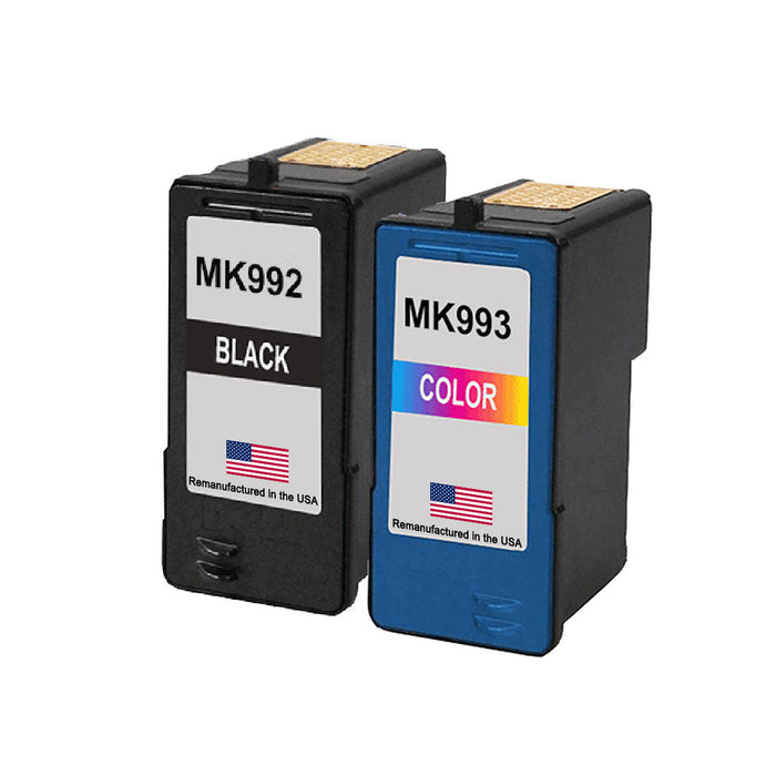 U.S. Remanufactured for Dell Series 9 MK992 Black and Dell MK993 Color Combo Pack