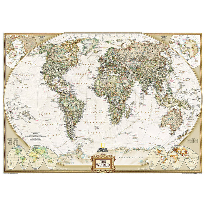 National Geographic NGMRE00620092 World Executive Map, Mural, 110" x 76.5"
