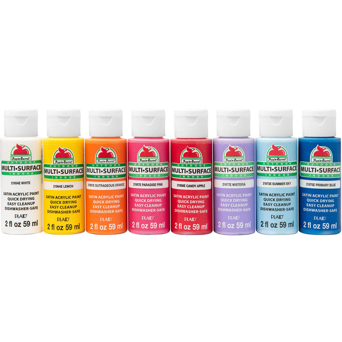 Apple Barrel APPPROMOABMS1 Multi-Surface Acrylic Paint, 2oz., 16-Piece Set