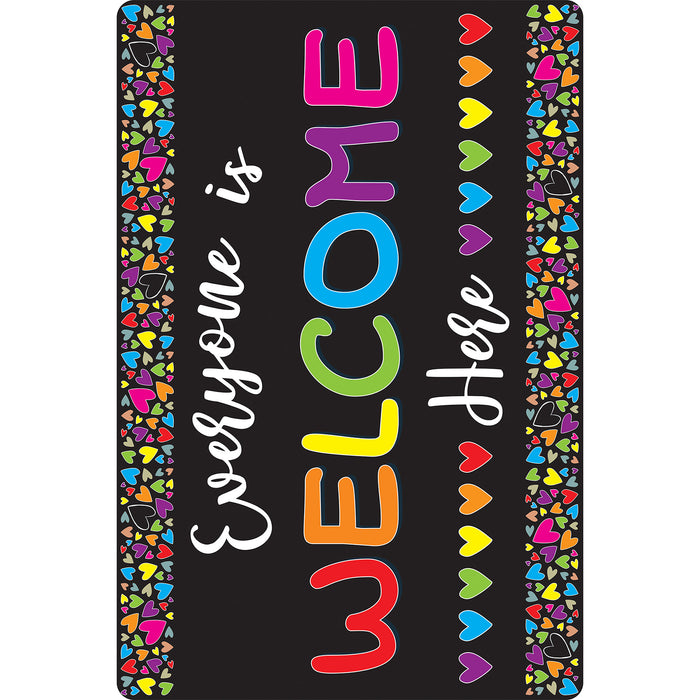 Smart Poly ASH12501 Computer Mouse Pad, 8" x 10", Everyone is Welcome Here, Hearts