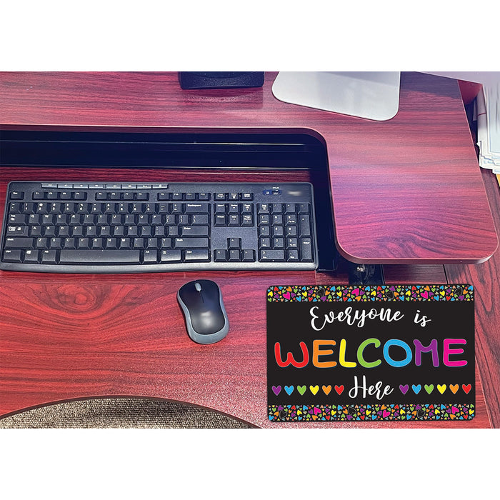 Smart Poly ASH12501 Computer Mouse Pad, 8" x 10", Everyone is Welcome Here, Hearts