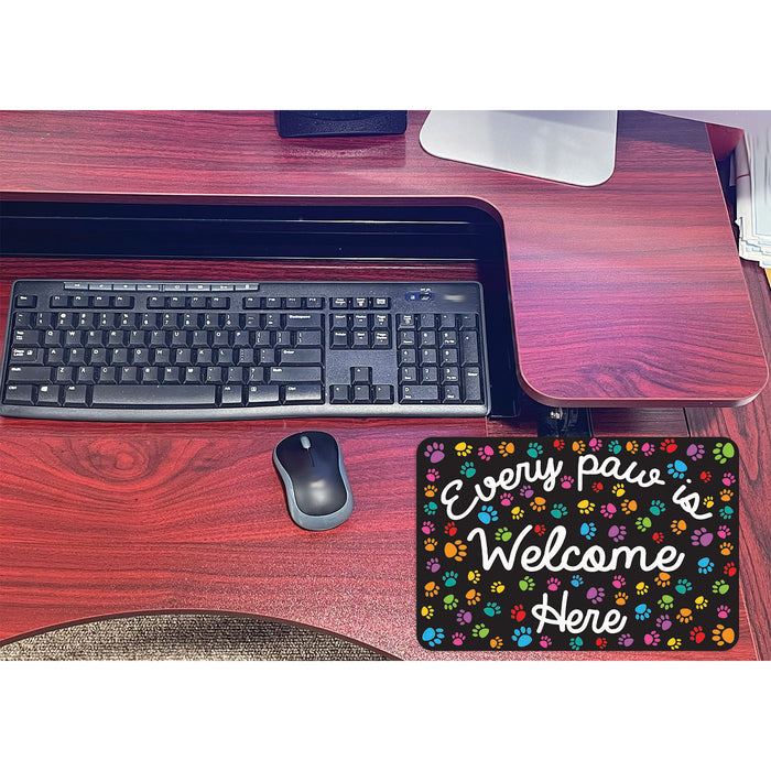 Smart Poly ASH12511 Computer Mouse Pad, 8" x 10", Every Paw is Welcome Here