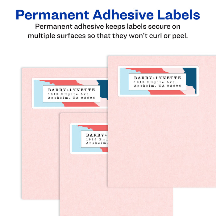 Avery AVE8161 Easy Peel Address Labels, Sure Feed&trade; Technology, Permanent Adhesive, 1" x 4", 500 Labels