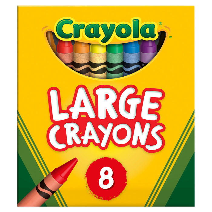 Crayola BIN80 Large Crayons, Tuck Box, 8 Count