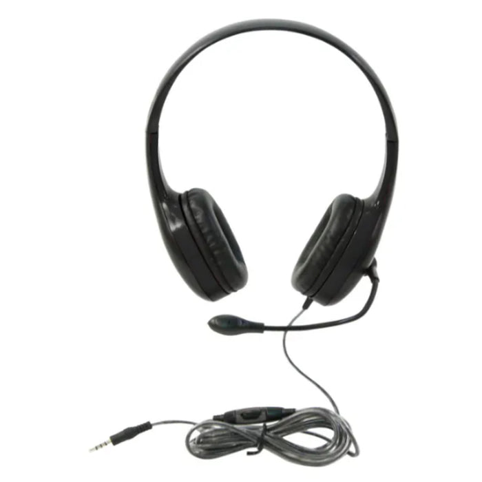 Califone CAFKH08GTBK On-Ear Headset with Gooseneck Microphone, 3.5mm, Black