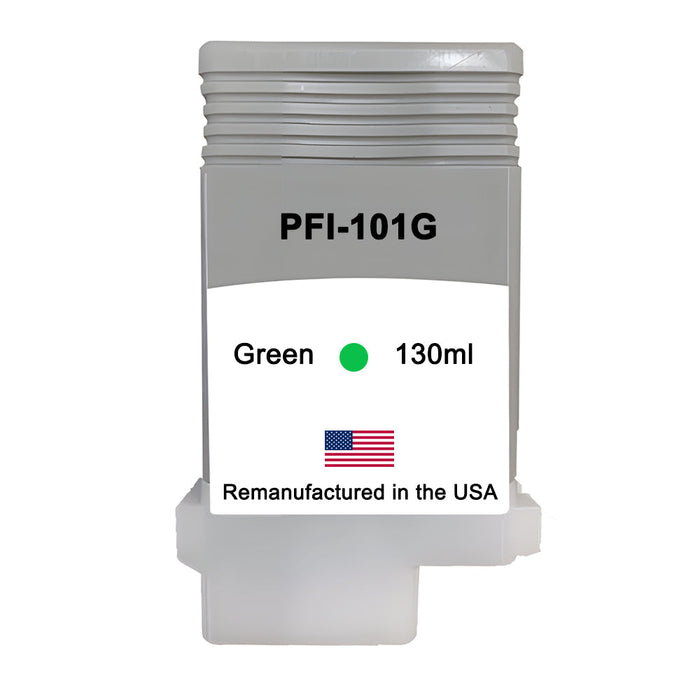 U.S. Remanufactured for Canon PFI-101G 130ml Green Ink Cartridge