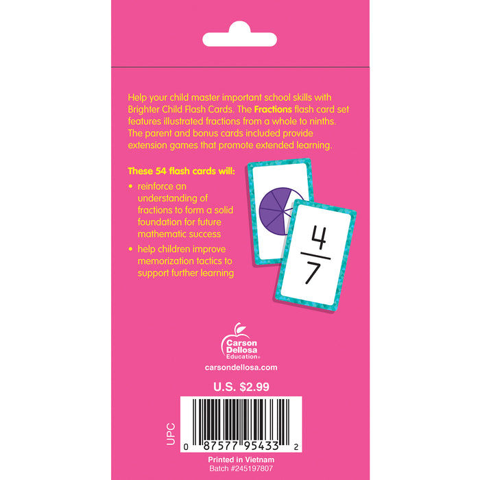 Brighter Child CD-0769677339 Fractions Flash Cards, 54 Cards