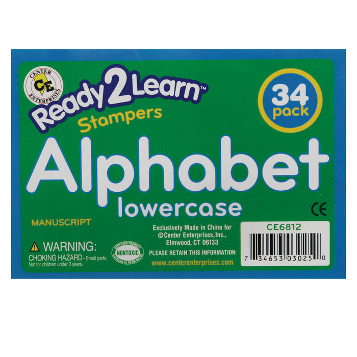 READY 2 LEARN CE-6812 Alphabet Stamps - Lowercase - Small - Set of 34