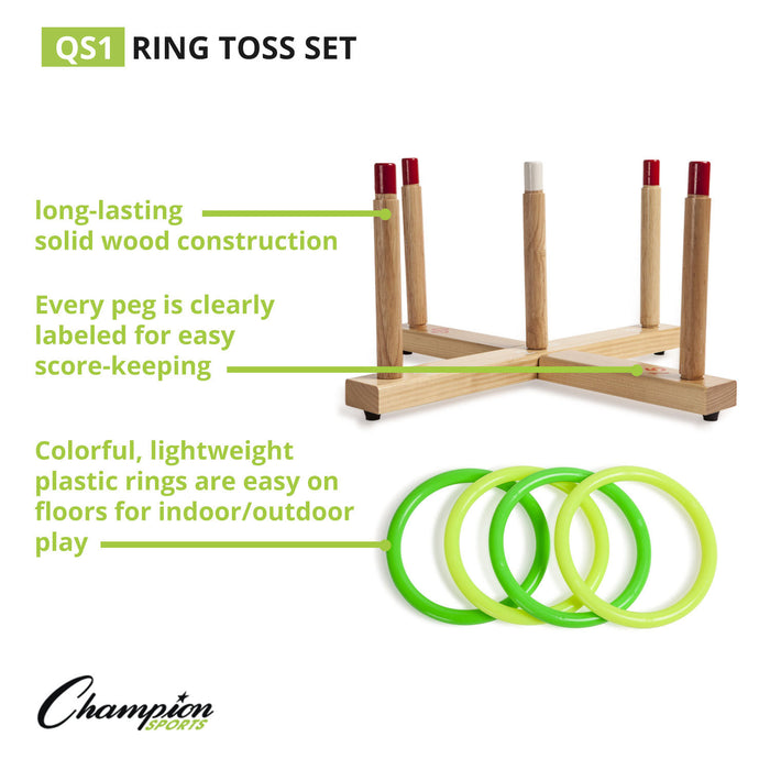 Champion Sports CHSQS1 Quality Ring Toss Set