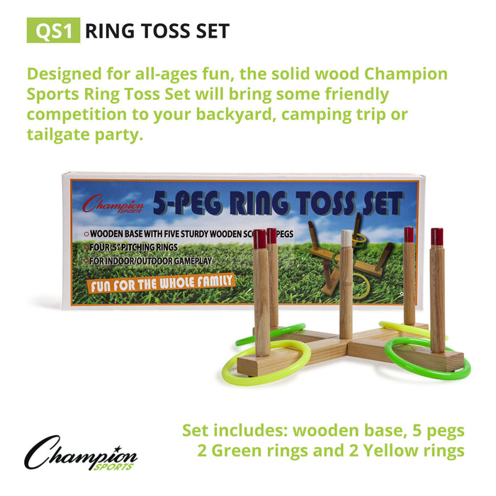 Champion Sports CHSQS1 Quality Ring Toss Set