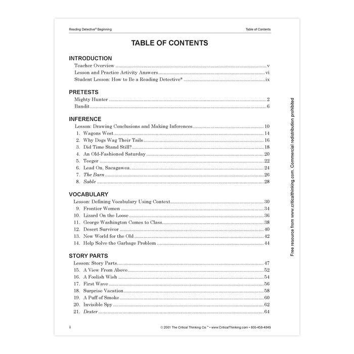 The Critical Thinking Co. CTB1506 Reading Detective Beginning, Grade 3-4