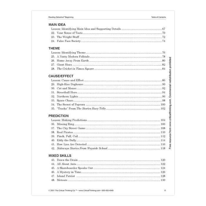 The Critical Thinking Co. CTB1506 Reading Detective Beginning, Grade 3-4
