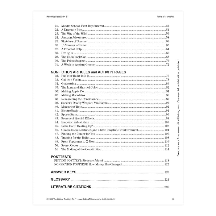 The Critical Thinking Co. CTB1509 Reading Detective B1, Grades: 7-8