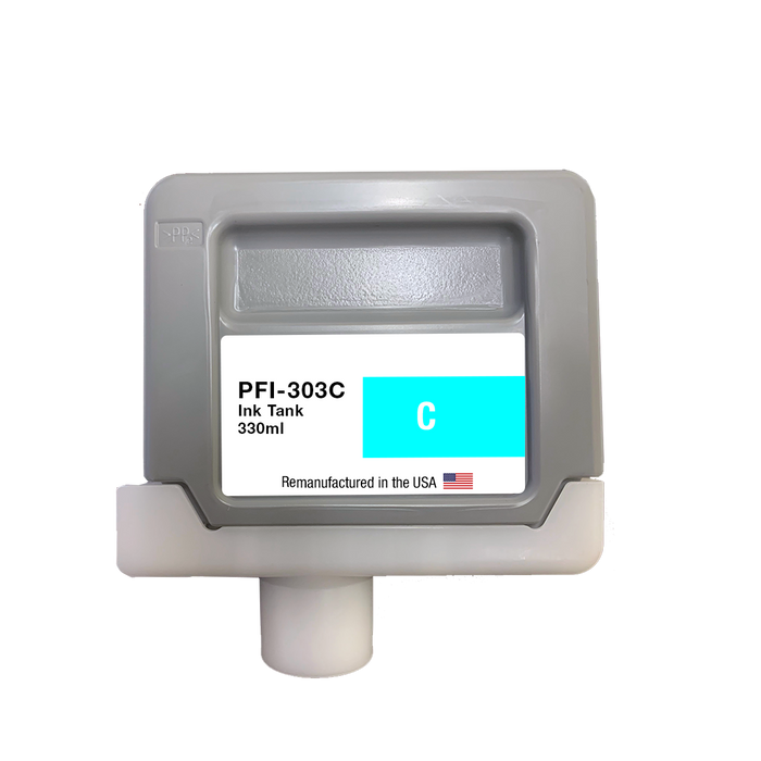 U.S. Remanufactured for Canon PFI-303C 330ml Cyan Ink Cartridge
