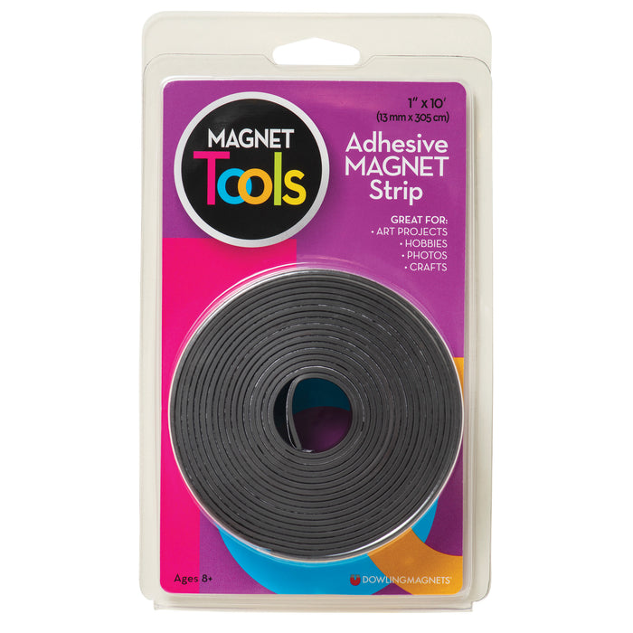 Dowling Magnets DO-735005 Adhesive Magnet Strip, 1" x 10' Roll