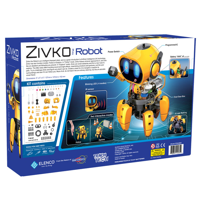 Elenco EE-TTR893 TEACH TECH&trade; Zivko the Robot Kit