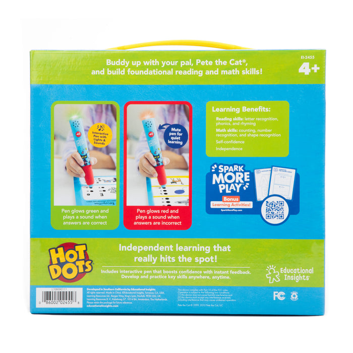Educational Insights EI-2455 Hot Dots Pete the Cat Preschool Reading & Math