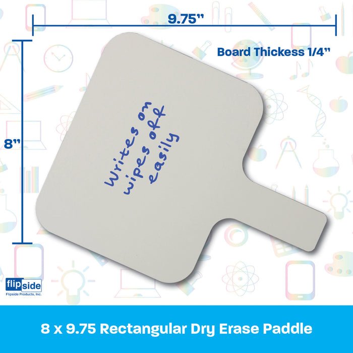 Flipside Products FLP10039 Rectangular Dry Erase Answer Paddle, 8" x 9.75", Pack of 12