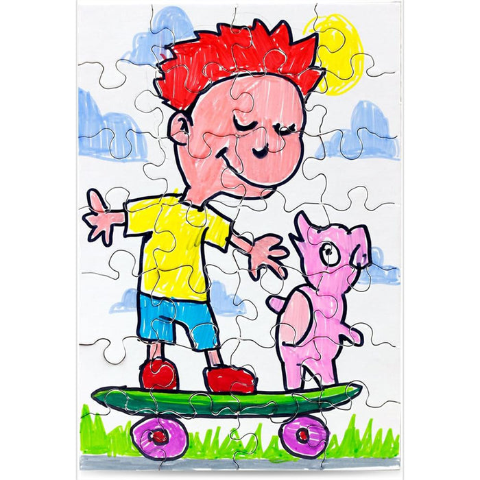 Hygloss HYG96223 Compoz-A-Puzzle, 5 1/2" x 8" Rectangle, 28-Piece, Pack of 24