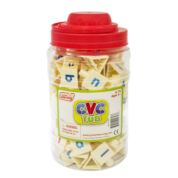 Junior Learning JRL176 Tri-Blocks CVC Tub, Set of 90