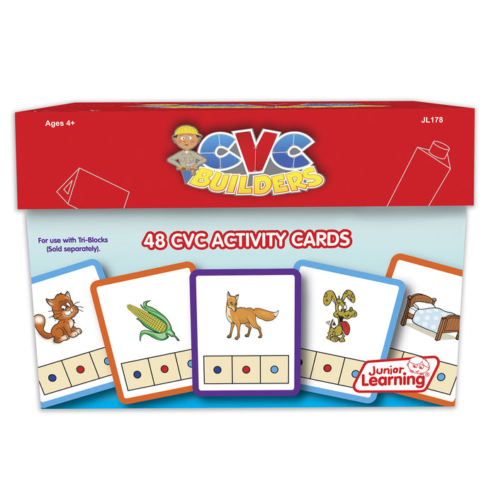 Junior Learning JRL178 CVC Builders Activity Cards, Set of 48