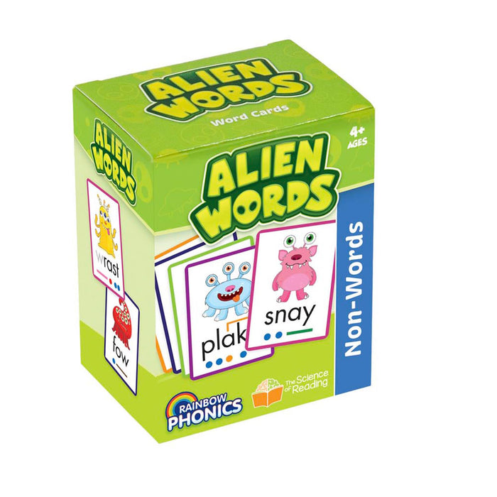 Junior Learning JRLRP109 Rainbow Phonics Alien Word Cards, Non-Words