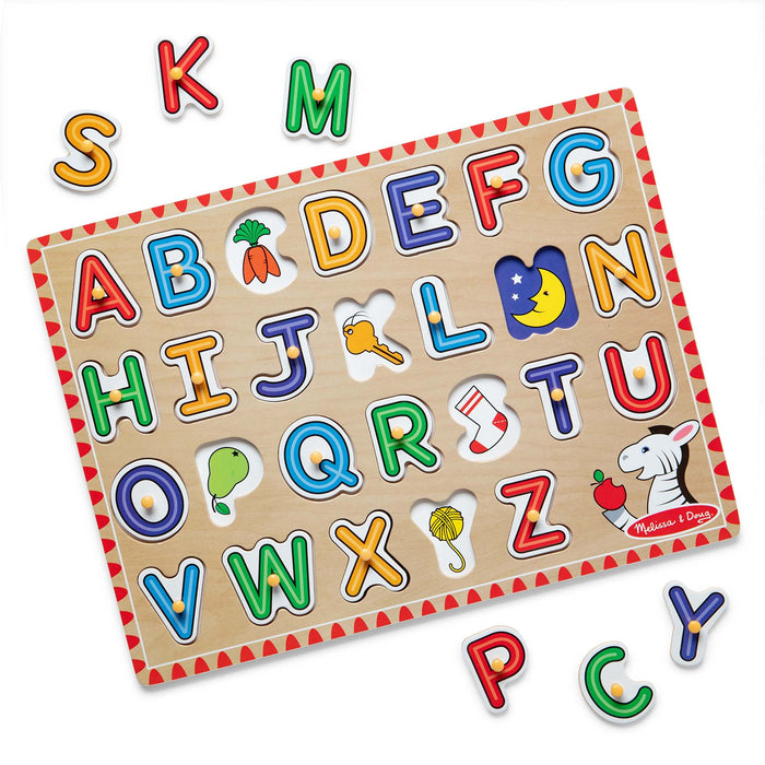 Melissa & Doug LCI50162 See-Inside Alphabet Peg Puzzle - 26 Pieces