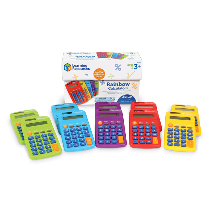 Learning Resources LER0014 Rainbow Calculators, Set of 10
