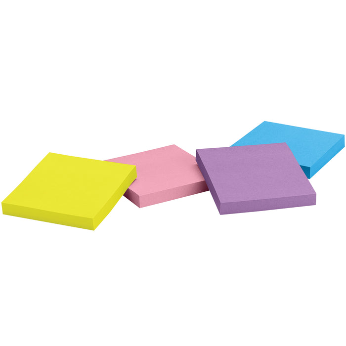Highland MMM6549B Self-Stick Removable Notes, 3" x 3", Assorted Colors, 12 Pads