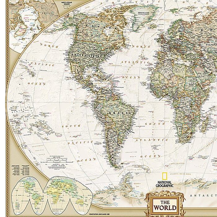 National Geographic NGMRE00620092 World Executive Map, Mural, 110" x 76.5"
