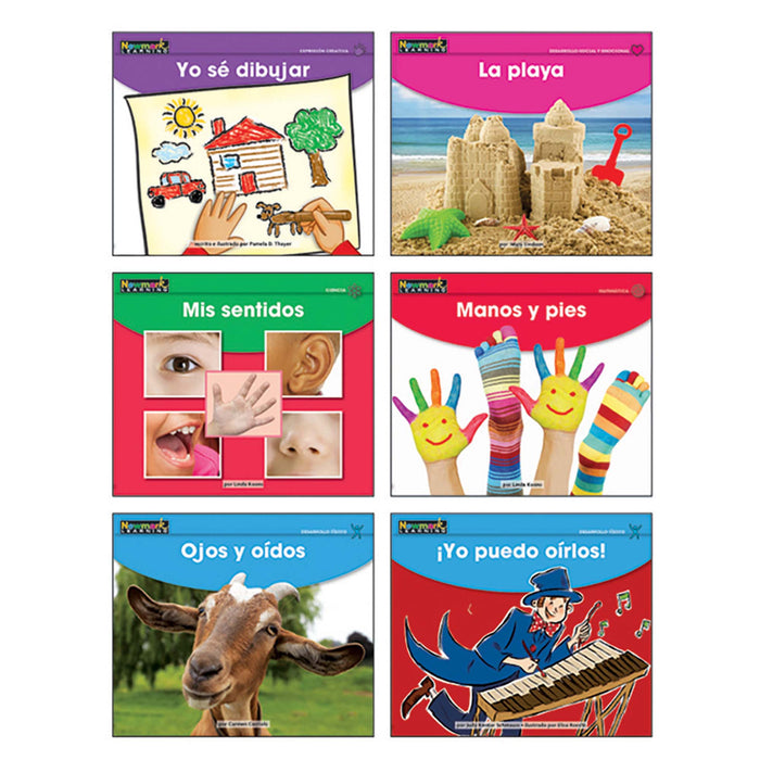 Newmark Learning NL-6202 Early Rising Readers My Five Senses Theme Set, Spanish