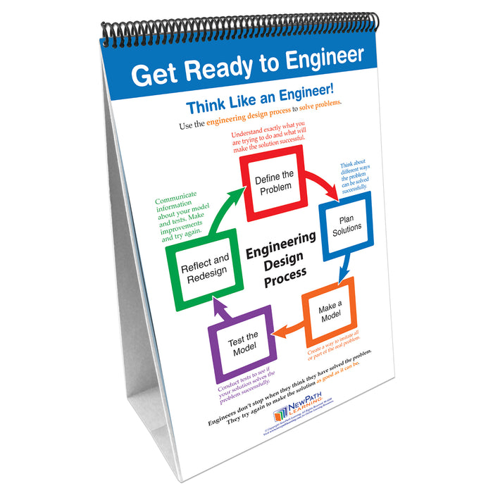 NewPath Learning NP-343901 STEM Engineering Design Process Flip Chart Set, Grades 3-5