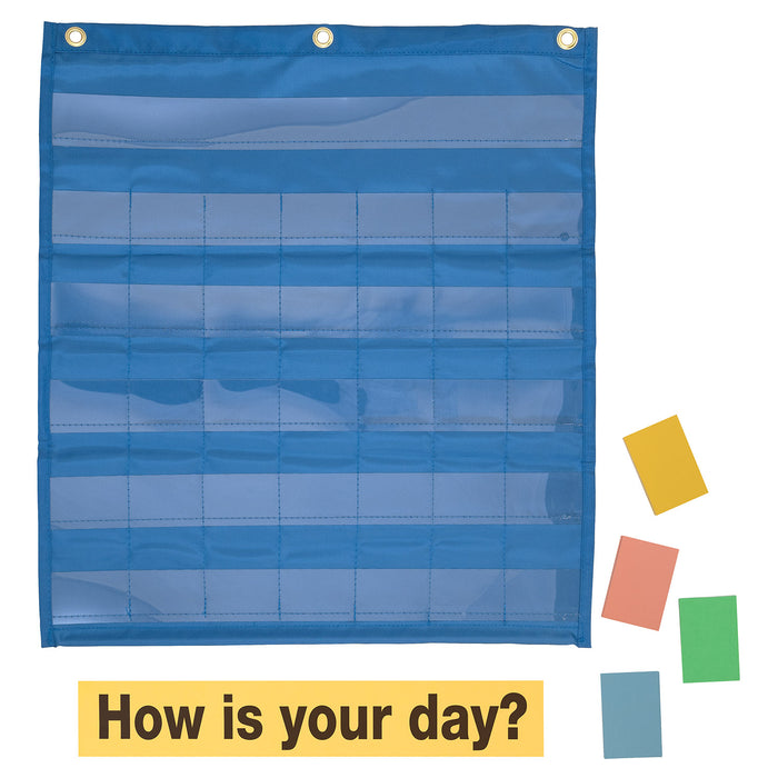Pacon PAC20360 Behavioral Pocket Chart, Blue, 18-1/2" x 21", 1 Chart